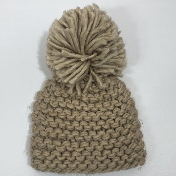BCBGeneration Tan Chunky Pom Pom Knit Beanie - Picture 8 of 12